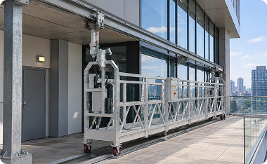 Track-supported facade access platform